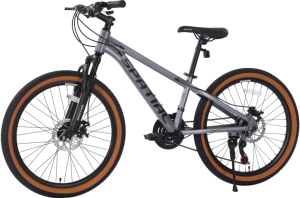 Bicicleta de Montaña Barata en Stock en Almacenes de EE. UU. y la UE, 24 Pulgadas, Suspensión, Frenos de Disco, Bicicleta MTB Plateada - Product Image 4
