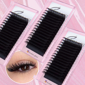 ESSI LASH Vente en gros de plateaux de cils coréens en PBT, noirs, doux, volumineux, faits à la main, 0.03, effet cachemire, noir mat, velours, fournitures pour extensions de cils - Product Image 4
