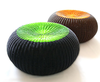 Chaise pouf moderne imperméable pour l'extérieur Fauteuil pouf en rotin plastique pour la maison, le jardin, le salon, l'hôtel et le parc
