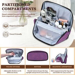 Hawaiian Custom Hau Print <b>Large</b>-capacity Portable Cosmetic <b>Bag</b> Female <b>Makeup</b> <b>Bag</b> Organizer Travel Toiletry <b>Bag</b> with Handle - Product Image 3