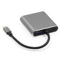 Hub USB-C 4 en 1 al por mayor OEM ODM, 5Gbps, doble salida para 4K30Hz, carga PD, estación de acoplamiento para laptop de aleación de aluminio, en stock