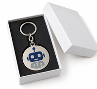 Porte-clés en alliage de zinc personnalisé avec logo, boîte cadeau robot, vente en gros directe d'usine, fabricant OEM ODM