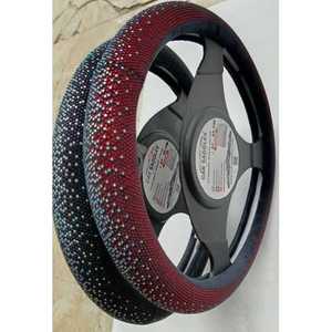 ปลอกหุ้มพวงมาลัยประดับเพชร สีแดงและสีดำ สำหรับตกแต่งภายในรถยนต์ - Product Image 1