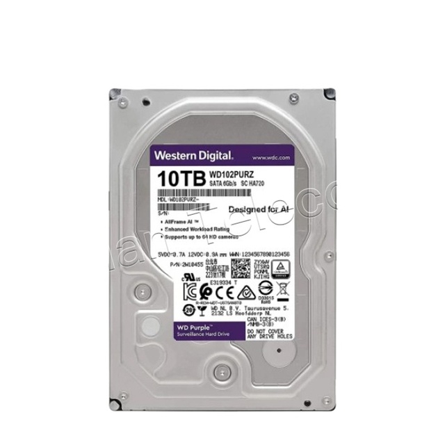 10TB HDD Hard Disk WD102PURZ 7200 RPM Cache Capacity 256MB SATA