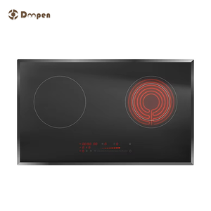 Placa de Cocción Híbrida de 2 Quemadores, Inducción e Infrarrojos, Cocina Eléctrica Combinada, Electrodoméstico - Product Image 1