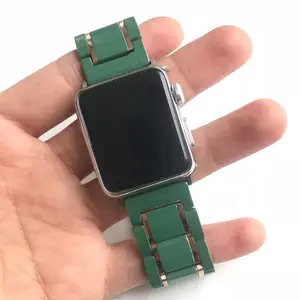 Yeni gelmesi akıllı bilezik seramik saat kayışı Apple için saat kayışı paslanmaz çelik kelebek toka iwatch bileklik saat kayışı seramik