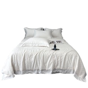 Lenzing Tencel Jacquard Summer <b>Quilt</b> Set 4 Pcs Cooling Home Use Solid Washable - Product Image 5