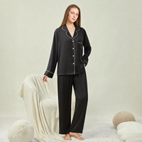 Ensemble de pyjama en satin personnalisé pour femme, respirant, à taille élastique, motif dessiné, vente en gros de robes de nuit