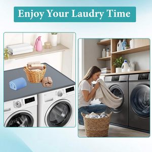 Tapis de protection antidérapant en silicone sur mesure pour lave-linge et sèche-linge, 54 po x 27,5 po, avec rebord, pour buanderie et cuisine - Product Image 4