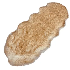Karpet kulit domba imitasi sintetis kualitas tinggi panjang dari wol 6-8 khusus berbentuk busur bantal kursi rambut panjang
