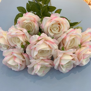 Flores artificiales de seda de un solo tallo para boda, Rosa melocotón, rosa, para Acción de Gracias, graduación, Pascua, 2017 - Product Image 5