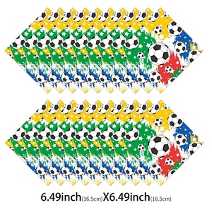 ชุดจานชามกระดาษลายกราฟฟิตีฟุตบอลสีสันสดใสสำหรับงานเลี้ยงธีมครอส-บอร์เดอร์ ปี 2026 พร้อมแก้วกระดาษแบบใช้แล้วทิ้ง - Product Image 4