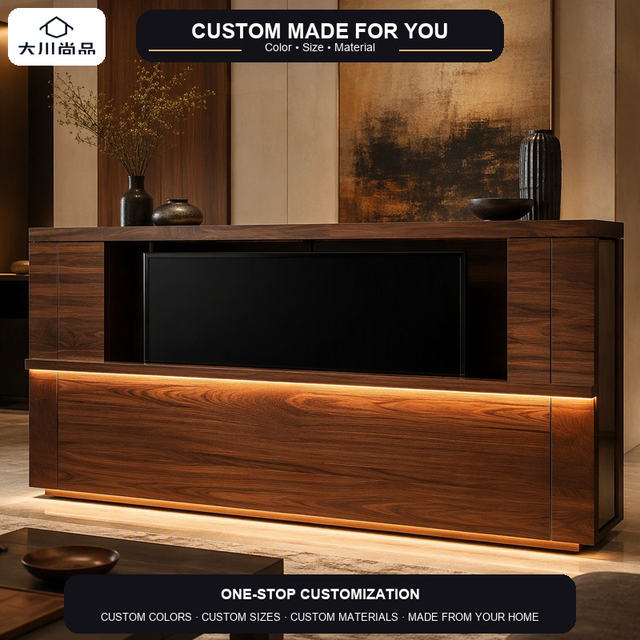 Custom Made Motorized TV Lift Cabinet Hidden TV Pop up Design Remote Control for Luxury Villa Hotel Suite
