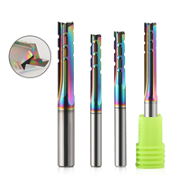 Fresa de ranura recta de 3 filos con recubrimiento DLC y dientes de carburo sólido, broca de router CNC para madera, ODM OEM