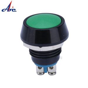 Vente chaude 12mm grande tête rotule coque galvanisée 1NO réinitialisation câblage colonne Base bouton poussoir interrupteur 2 vis <span class=keywords><strong>2A</strong></span> - Product Image 1