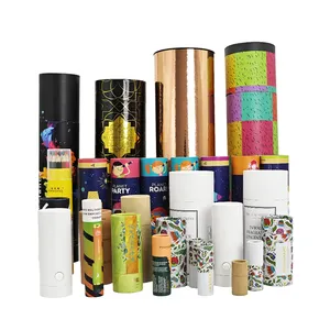custom Soy Ink paper tube packaging for tea 4 oz paper cardboard tube with lid cardboard core tube