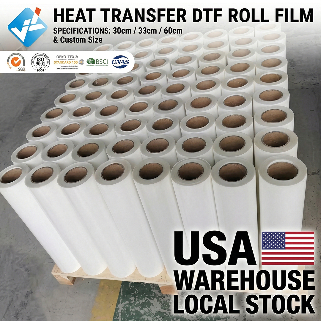60cm 24 Inch DTF Heat Transfer Pet Film Roll 13inch 33cm Glossy Matte Fast Peel DTF Transfer Paper Film 30cm DTF Roll Film