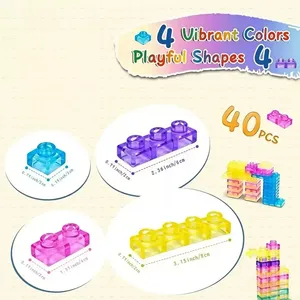 Bloques de Construcción de Gelatina Blanda, Juguete de Construcción de 40 Piezas, Juguetes Sensoriales Suaves y Elásticos para Niños y Adolescentes, Perfectos para Fiestas de Cumpleaños - Product Image 3