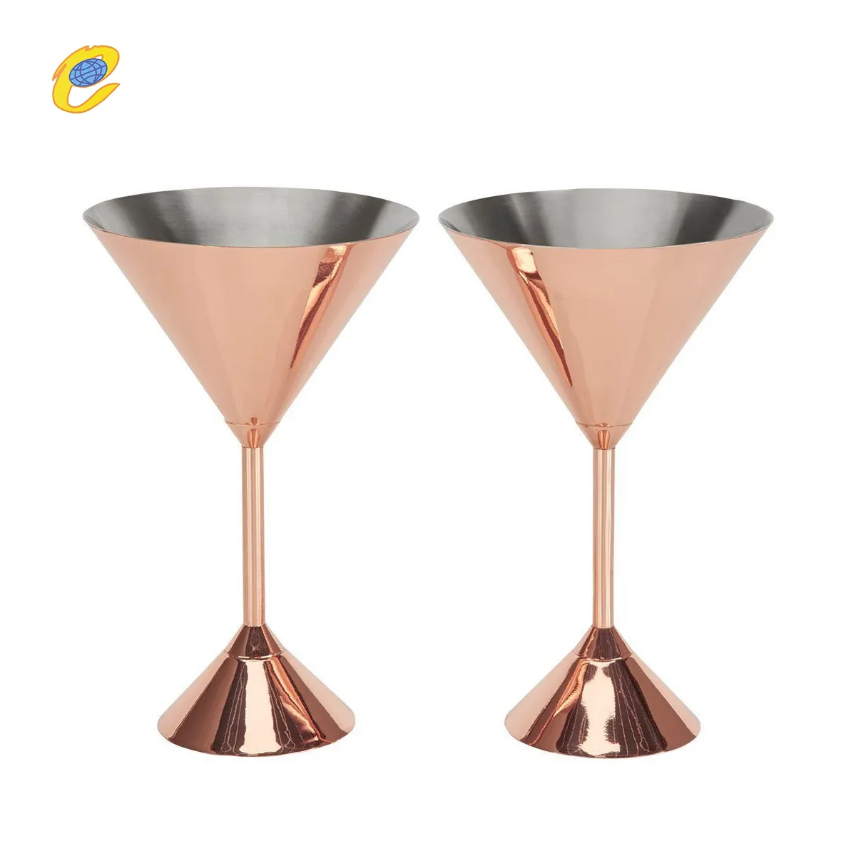 Electroplate Copper Stainless Steel Rose Gold Color Goblet Juice Drink Champagne Cup Drink Ware