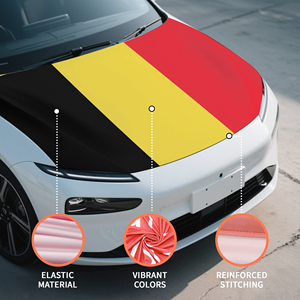 Drapeau de capot de voiture personnalisé en gros, <span class=keywords><strong>Belgique</strong></span>, 130x150cm, avec cordon élastique, protection UV, parfaitement adapté aux voitures de taille moyenne - Product Image 5