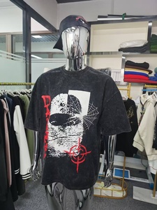 Camiseta Personalizada de Alta Calidad 100% Algodón para Hombre, Hombros Caídos, Estampada, Manga Corta, 240 Gramos, Lavada - Product Image 2