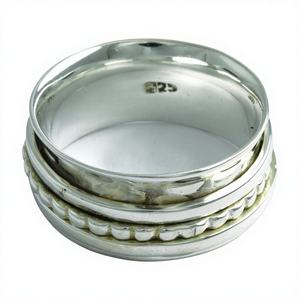 <b>Plain</b> Sterling Silver 925 Spinner <b>Ring</b> Handmade Wedding Engagement Anniversary Party <b>Ring</b> Exported From India - Product Image 1