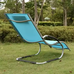 Chaises longues en tissu pour piscine, mobilier de patio en métal, chaises de plage d'extérieur - Product Image 4