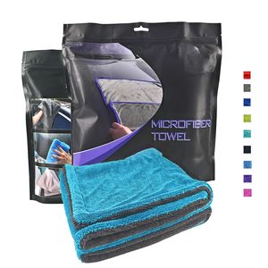 Serviette de detailing automobile personnalisée avec logo OEM, kits de nettoyage auto professionnels, kits de detailing en gros, serviette en microfibre sans ourlet - Product Image 1