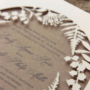 Cartes d'invitation <span class=keywords><strong>Ecco</strong></span> Kraft naturelles découpées au Laser et cartes d'invitation d'anniversaire - Product Image 4