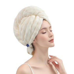 Gorro de Secado de Cabello de Felpa de Coral, Secado Rápido, Altamente Absorbente, Suave y Duradero, <span class=keywords><strong>Toalla</strong></span> de Cabello Tipo <span class=keywords><strong>Turbante</strong></span> para Baño y Ducha - Product Image 1