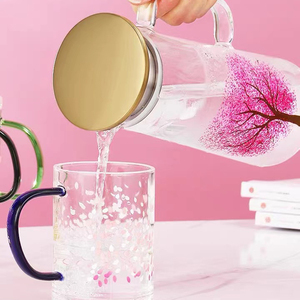 <span class=keywords><strong>Carafe</strong></span> à eau chaude en verre à changement de couleur avec logo personnalisé en gros, avec poignée, sans BPA, écologique, résistante à la chaleur - Product Image 4