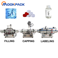 Machine de remplissage, de bouchage et d'étiquetage de liquides Moonpack, machine de remplissage, de bouchage et d'étiquetage de jus, d'huiles essentielles et d'eau pour les petites entreprises