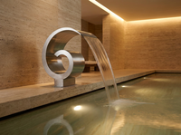 Vente Flash : Cascades artificielles incurvées en acier inoxydable pour piscines, jets, murs d'eau, fontaines et accessoires de jardin