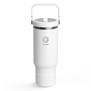 맞춤형 로고 40oz 텀블러, 플립 빨대와 상단 손잡이, 누수 방지 휴대용 이중벽 보온 물병, 스포츠용 선물 - Product Image 2