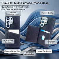 Étui de téléphone en cuir PU fin et élégant à double compartiment pour iPhone 18, ouvertures latérales précises, coque intégrale anti-chute