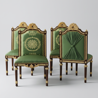 Ensemble de canapés de luxe en tissu de style européen, design classique palais français à feuilles d'or, rembourrés en éponge pour salon