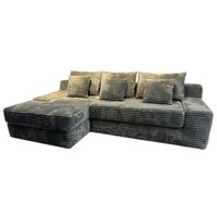 Ensemble canapé-lit compact moderne et minimaliste, style décontracté, rembourrage en velours côtelé, assise extra profonde ultra-douce, amovible, lavable, polyvalent