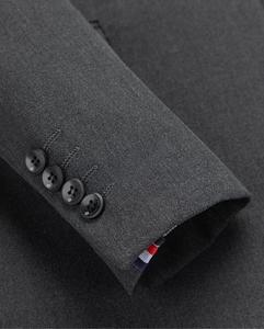 Мужская Мода 3 шт. пиджак жилет брюки темно-синий Серые Черные однобортные Свадебные высококачественные мужские костюмы - Product Image 3