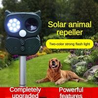 Répulsif Solaire pour Oiseaux et Rongeurs avec Capteur Infrarouge/Lumière Stroboscopique - Étanche, Fonctionnement Automatique Nocturne pour Rats/Cerfs/Renards - Dissuasion Extérieure