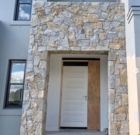 Revêtement mural en pierre naturelle SH STONE, quartzite jaune, forme libre, pour décoration extérieure