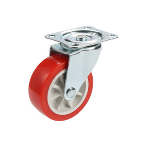 Red Pvc 3 Inch Swivel <b>Caster</b> <b>Wheel</b> For Furniture Industry Lightweight Flat Bottom Machine <b>Wheels</b> - Product Image 4