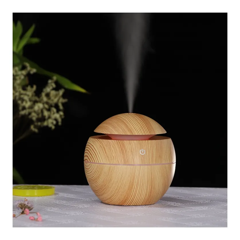 Neuer USB-Luftbe feuchter Aroma diffusor mit LED-Licht 2020 Bestseller Holzmaserung Luft Mini Home 700ml Luftbe feuchter/Best For Dry Skin