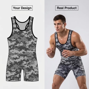 Combinaison de lutte sublimée, design personnalisé, combinaisons de lutte unisexes, polyester de qualité supérieure, taille plus, manches courtes, uniforme de lutte - Product Image 2