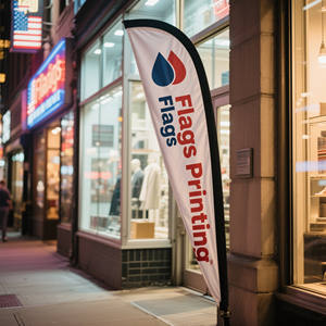 Bandiera della spiaggia di promozione bandiere di piume di marca battenti personalizzate con bandiera di piume di spiaggia bandiera lacrima per pizzeria - Product Image 4