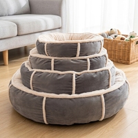 Lit pour chien en fausse fourrure design, lit rond en peluche pour chat, plusieurs tailles, chaud, doux, lavable, housse amovible, fabricant de lits pour animaux de compagnie