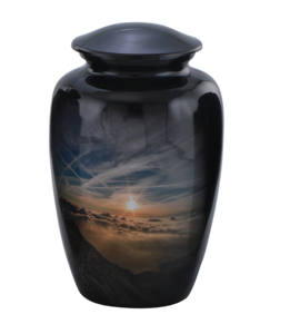 New Design Human <b>Ashes</b> Cremation <b>Urns</b> With <b>Wood</b> Finished Aluminium Metal Large <b>Urns</b> - Product Image 4