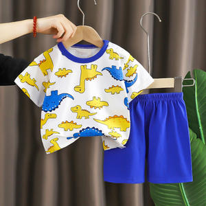 Ensemble décontracté à manches courtes pour enfants, en pur coton, t-shirt pour filles et garçons, 8 ans, vêtements pour bébés, shorts pour enfants, dessin animé - Product Image 4