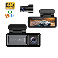 Caméra de tableau de bord double avec vision nocturne infrarouge, Full HD, enregistreur de voiture WiFi