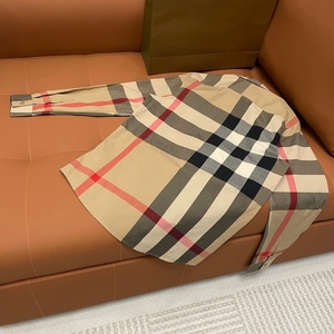 Camisa de vestir a cuadros para hombre, manga larga, cuello vuelto, estilo casual elegante, 100% algodón, popelina Burberry, transpirable, para otoño. - Product Image 3