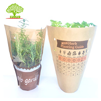 Manchon pour pot de plantes frais en BOPP + papier kraft transparent, imprimé flexographique personnalisable, recyclable, avec poignée Flexiloop pour